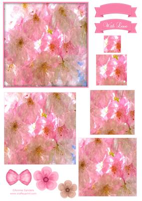 Japenese Cherry Blossom Watercolour Pyramid Topper