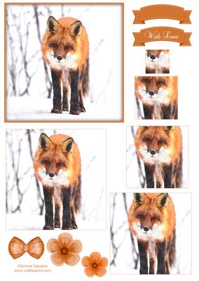 Winter Fox Watercolour Pyramid Topper