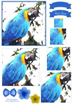 Macaw Parrot Watercolour Pyramid Topper