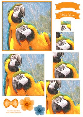 Macaw Parrot Watercolour Pyramid Topper