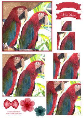 Macaw Parrot Watercolour Pyramid Topper