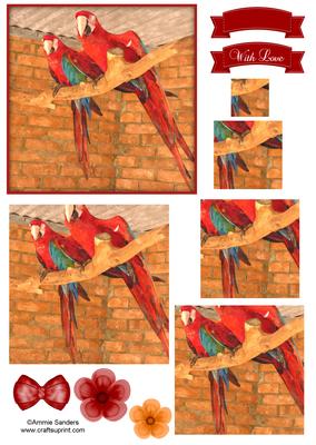 Macaw Parrot Watercolour Pyramid Topper