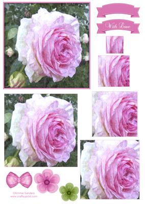Pretty Rose Watercolour Pyramid Topper