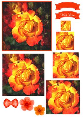 Pretty Rose Watercolour Pyramid Topper