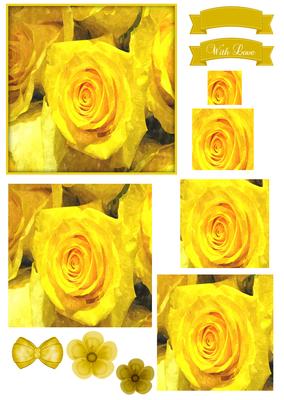 Pretty Rose Watercolour Pyramid Topper