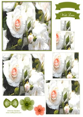 Pretty Rose Watercolour Pyramid Topper