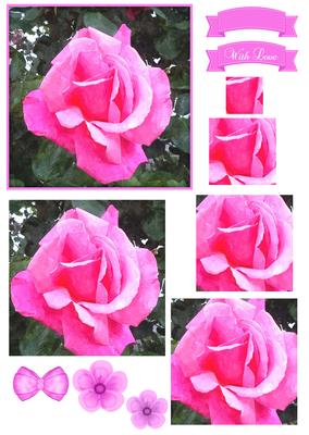 Pretty Rose Watercolour Pyramid Topper