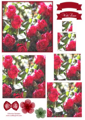 Pretty Rose Watercolour Pyramid Topper
