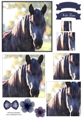 Beautiful Horse Watercolour Pyramid Topper