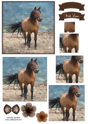 Beautiful Horse Watercolour Pyramid Topper