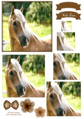 Beautiful Horse Watercolour Pyramid Topper