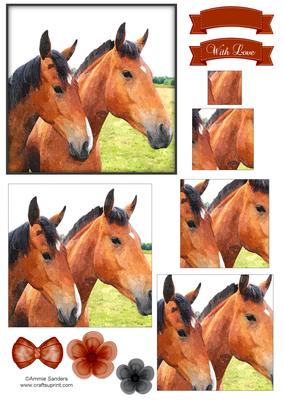Beautiful Horse Watercolour Pyramid Topper
