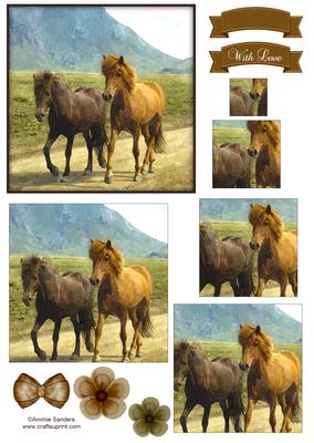 Beautiful Horse Watercolour Pyramid Topper