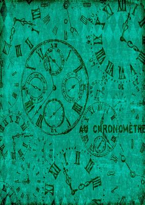 Vintage Time Peices Backing Paper - Bright Shade