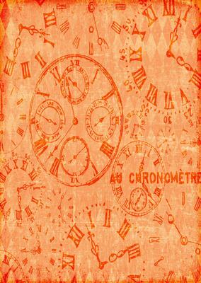 Vintage Time Peices Backing Paper - Bright Shade