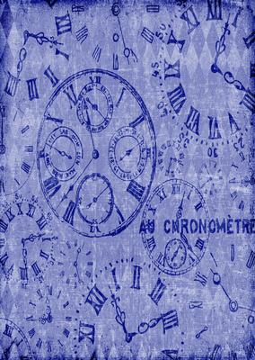 Vintage Time Peices Backing Paper - Bright Shade