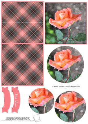 Pretty Rose Watercolour Mini Easel Card