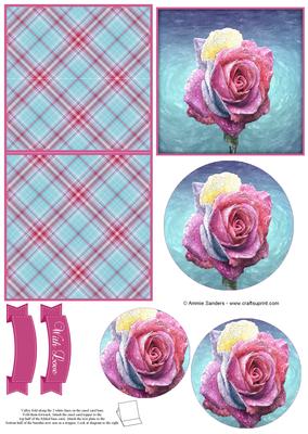 Pretty Rose Watercolour Mini Easel Card