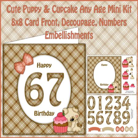 Cute Puppy & Cupcake Any Age 8x8 Mini Kit