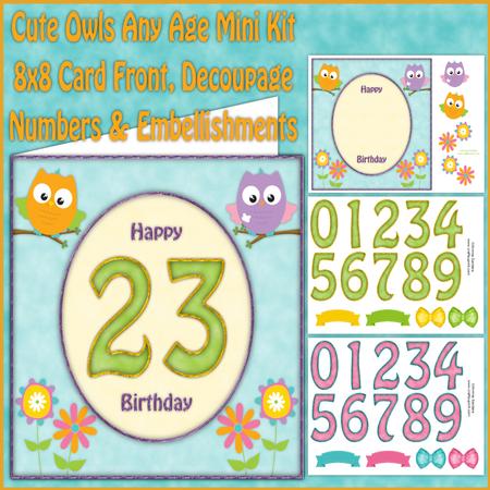 Cute Owls Any Age 8x8 Mini Kit