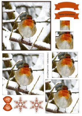 Winter Robin Watercolour Pyramid Topper