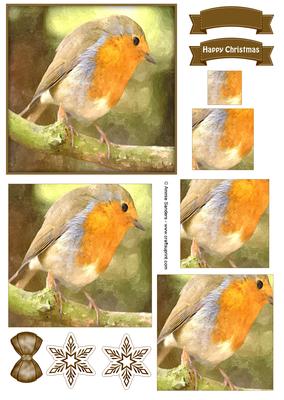 Winter Robin Watercolour Pyramid Topper