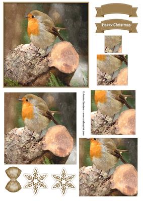 Winter Robin Watercolour Pyramid Topper