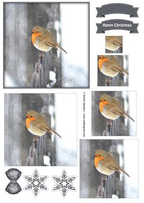 Winter Robin Watercolour Pyramid Topper