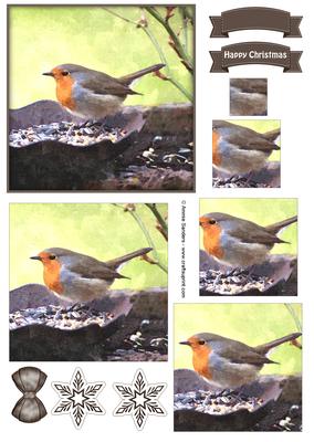 Winter Robin Watercolour Pyramid Topper
