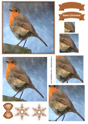 Winter Robin Watercolour Pyramid Topper