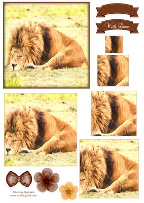 King of the Jungle Watercolour Pyramid Topper