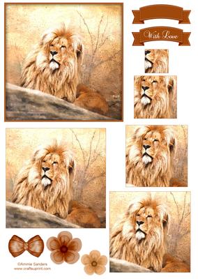 King of the Jungle Watercolour Pyramid Topper
