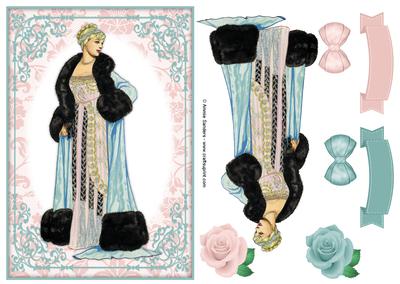 Vintage Fashion Lady Quick Card & Embellishments