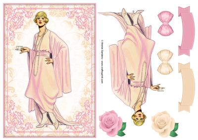 Vintage Fashion Lady Quick Card & Embellishments
