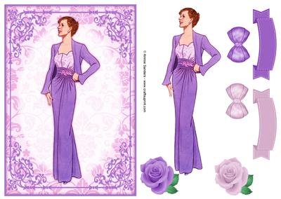 Vintage Fashion Lady Quick Card & Embellishments