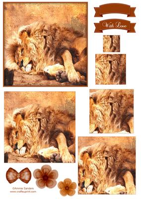 King of the Jungle Watercolour Pyramid Topper
