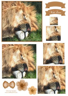King of the Jungle Watercolour Pyramid Topper