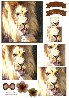 King of the Jungle Watercolour Pyramid Topper