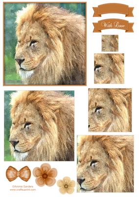 King of the Jungle Watercolour Pyramid Topper