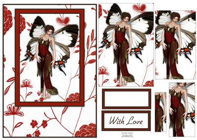 Beautiful Butterfly Fairy Card Front Kit
