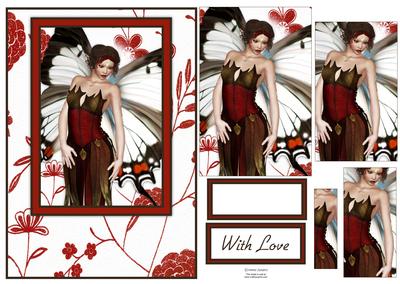 Beautiful Butterfly Fairy Card Front Kit