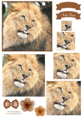 King of the Jungle Watercolour Pyramid Topper