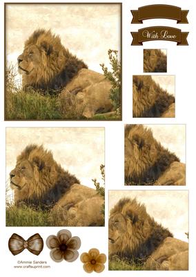 King of the Jungle Watercolour Pyramid Topper