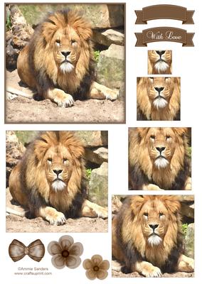 King of the Jungle Watercolour Pyramid Topper