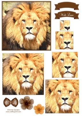 King of the Jungle Watercolour Pyramid Topper