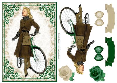 Vintage Fashion Lady Quick Card & Embellishments