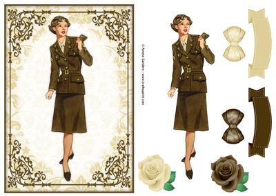 Vintage Fashion Lady Quick Card & Embellishments