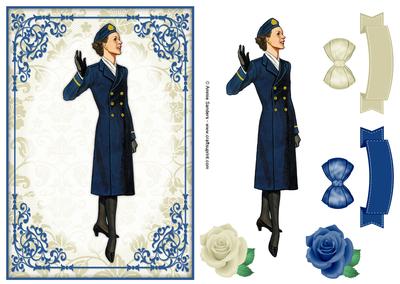 Vintage Fashion Lady Quick Card & Embellishments