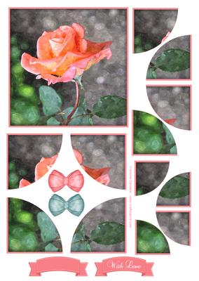 Beautiful Rose Watercolour Corner Stacker