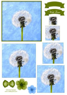 Dandelion Watercolour Pyramid Topper